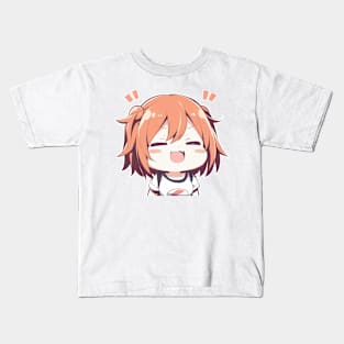 cute chibi happy anime girl Kids T-Shirt